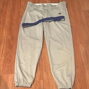 Adidas Light Gray Pants with Navy Belt